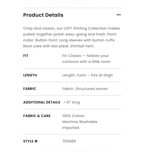 NWT Loft Flannel Tunic Shirt Size Large - Picture 6 of 6